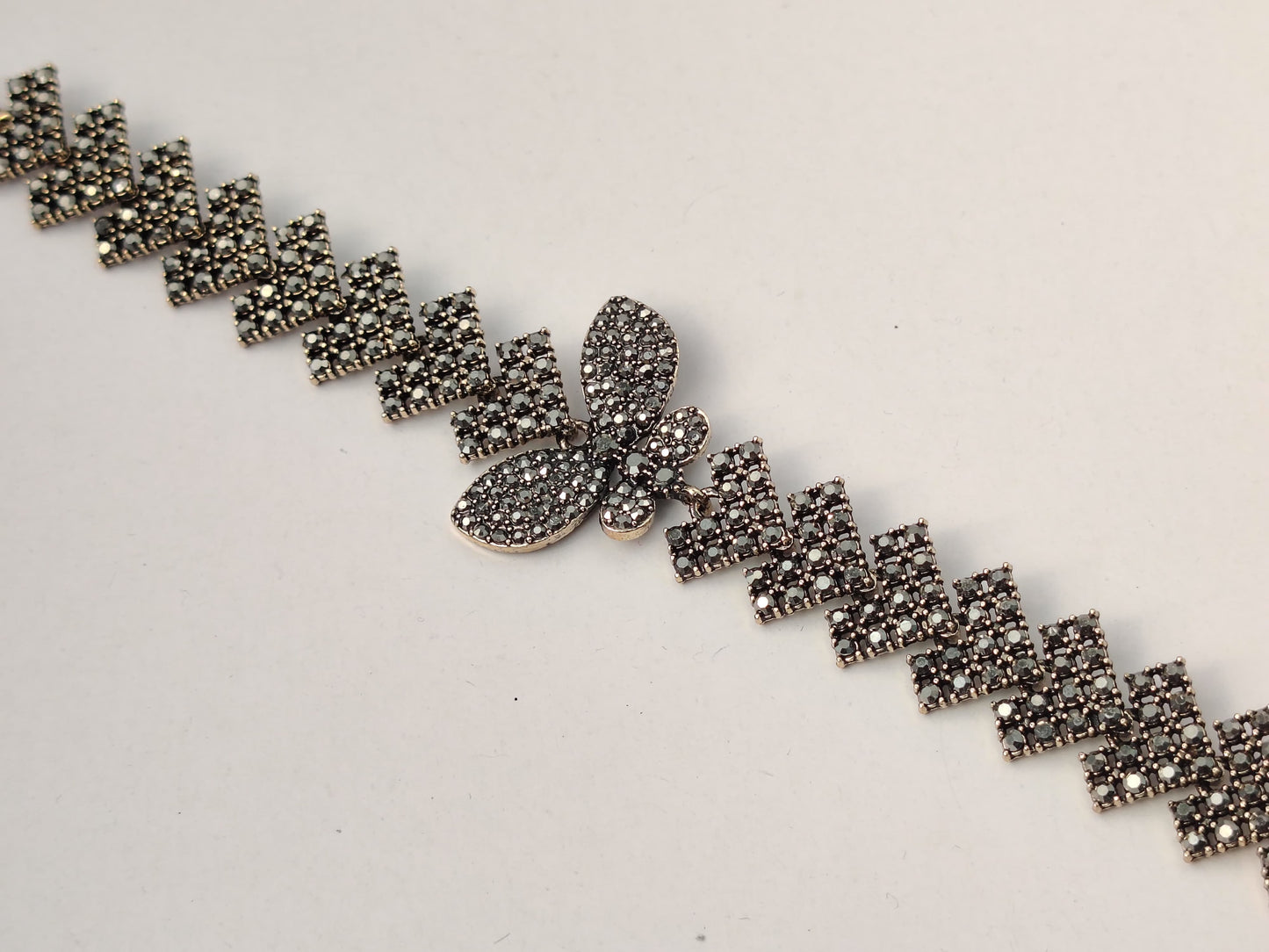 Antique Butterfly Sparkle Bracelet – Crystal-Studded Statement Bracelet for Women