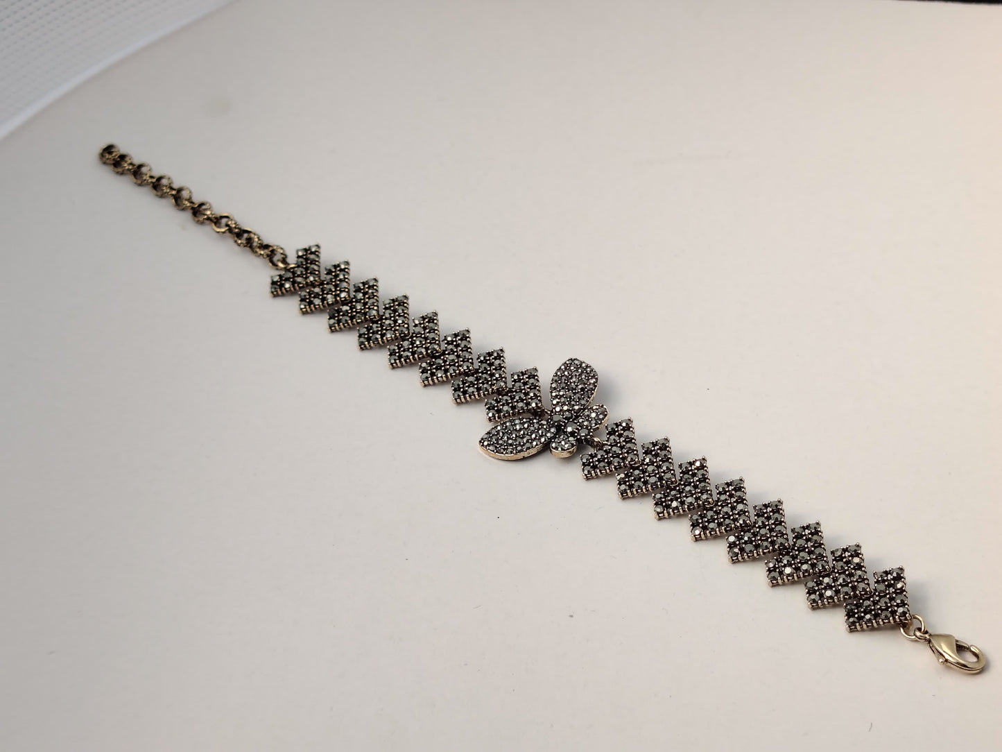 Antique Butterfly Sparkle Bracelet – Crystal-Studded Statement Bracelet for Women