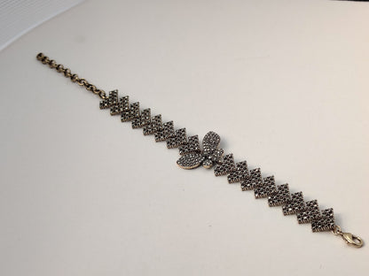 Antique Butterfly Sparkle Bracelet – Crystal-Studded Statement Bracelet for Women